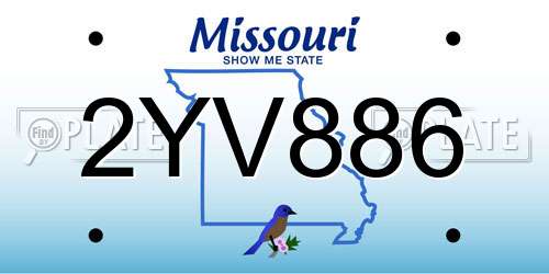 2YV886 Missouri License Plate