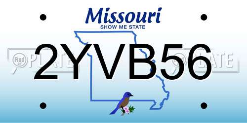2YVB56 Missouri License Plate