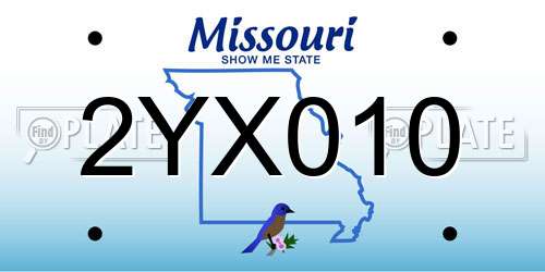 2YX010 Missouri License Plate