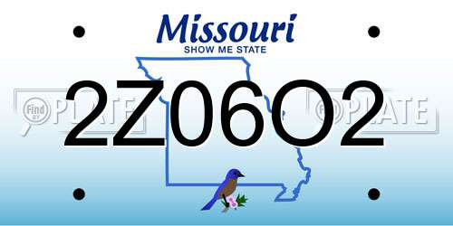 2Z06O2 Missouri License Plate