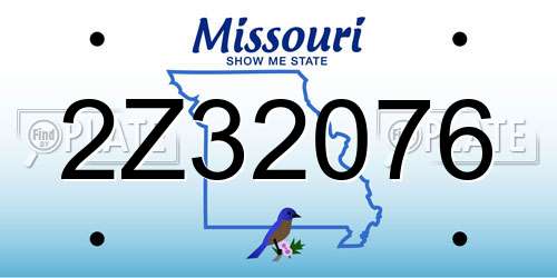 2Z32076 Missouri License Plate