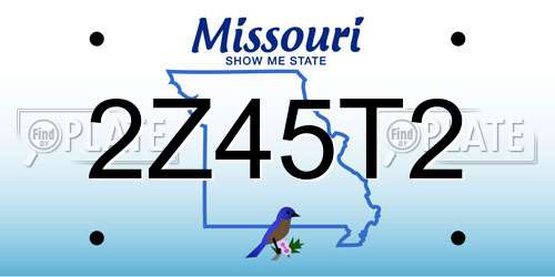 2Z45T2 Missouri License Plate