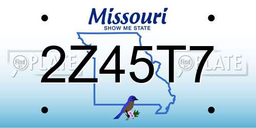 2Z45T7 Missouri License Plate