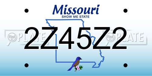2Z45Z2 Missouri License Plate