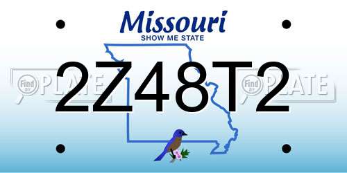 2Z48T2 Missouri License Plate
