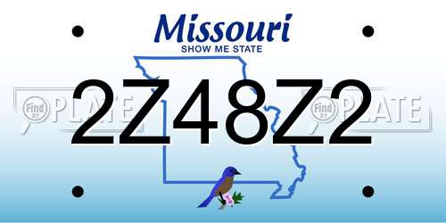2Z48Z2 Missouri License Plate