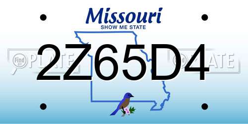 2Z65D4 Missouri License Plate