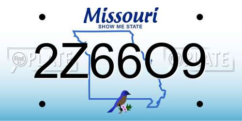 2Z66O9 Missouri License Plate