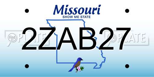 2ZAB27 Missouri License Plate
