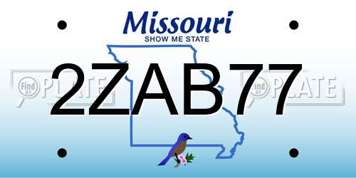 2ZAB77 Missouri License Plate