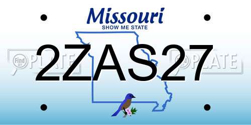 2ZAS27 Missouri License Plate