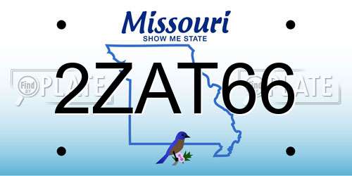 2ZAT66 Missouri License Plate