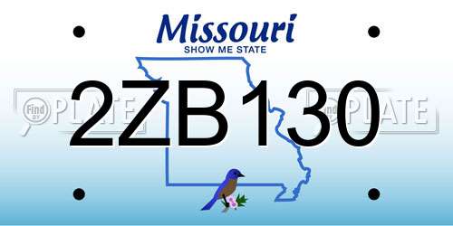 2ZB130 Missouri License Plate