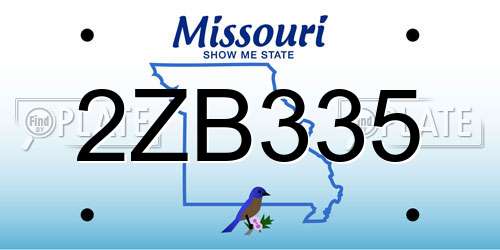 2ZB335 Missouri License Plate