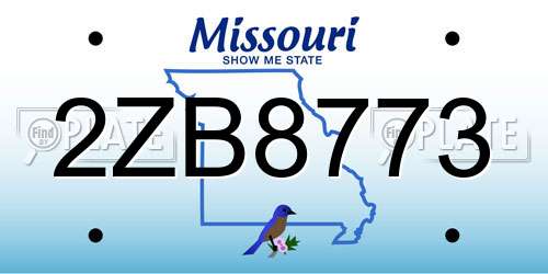 2ZB8773 Missouri License Plate
