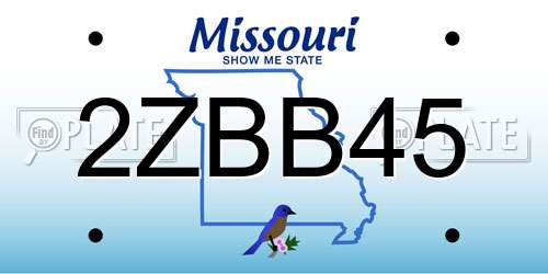2ZBB45 Missouri License Plate