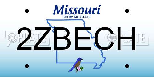 2ZBECH Missouri License Plate
