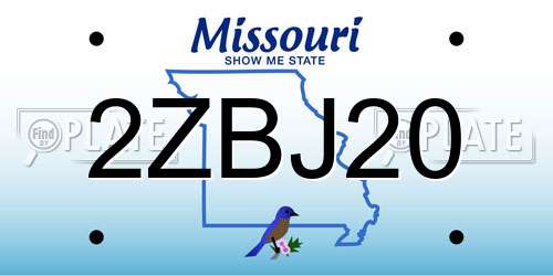 2ZBJ20 Missouri License Plate