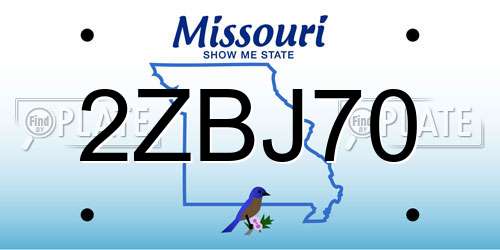2ZBJ70 Missouri License Plate