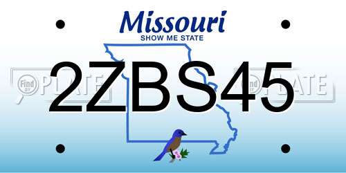 2ZBS45 Missouri License Plate