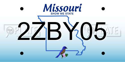 2ZBY05 Missouri License Plate