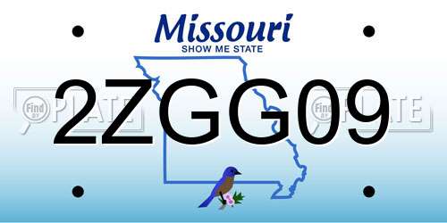 2ZGG09 Missouri License Plate