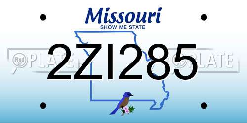 2ZI285 Missouri License Plate