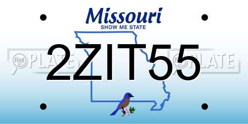 2ZIT55 Missouri License Plate