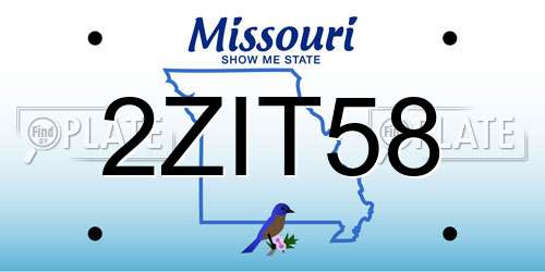 2ZIT58 Missouri License Plate