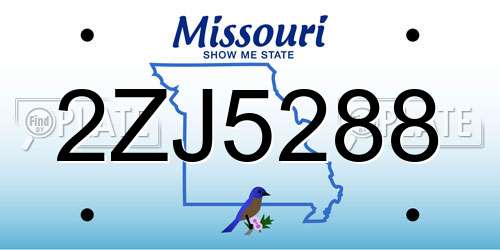 2ZJ5288 Missouri License Plate