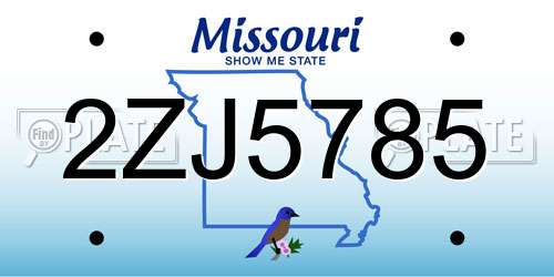 2ZJ5785 Missouri License Plate
