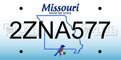 2ZNA577 Missouri License Plate