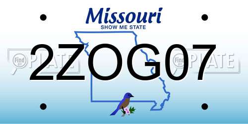 2ZOG07 Missouri License Plate