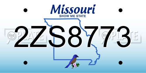 2ZS8773 Missouri License Plate