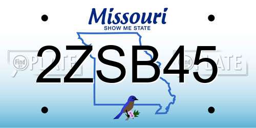 2ZSB45 Missouri License Plate