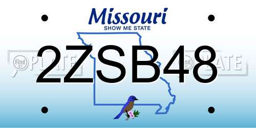 2ZSB48 Missouri License Plate