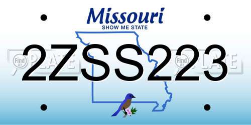 2ZSS223 Missouri License Plate