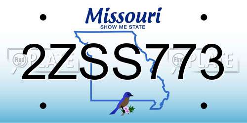 2ZSS773 Missouri License Plate