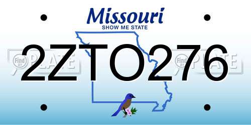 2ZTO276 Missouri License Plate