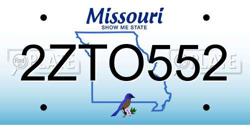 2ZTO552 Missouri License Plate