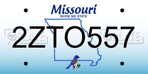 2ZTO557 Missouri License Plate