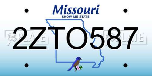 2ZTO587 Missouri License Plate