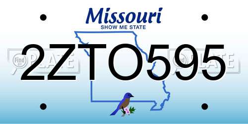 2ZTO595 Missouri License Plate