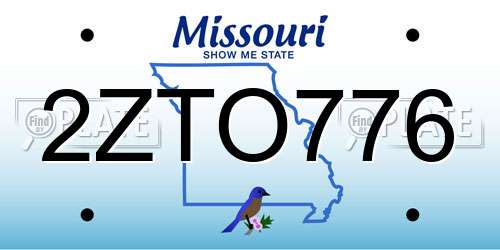 2ZTO776 Missouri License Plate