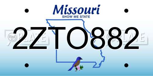 2ZTO882 Missouri License Plate