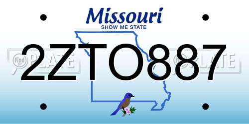 2ZTO887 Missouri License Plate