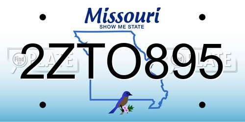 2ZTO895 Missouri License Plate