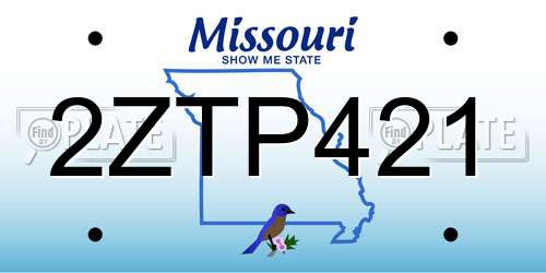 2ZTP421 Missouri License Plate