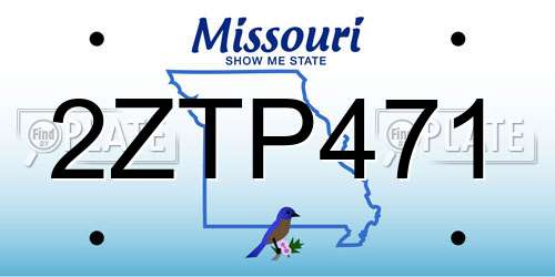 2ZTP471 Missouri License Plate