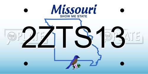 2ZTS13 Missouri License Plate